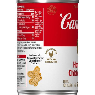 Campbell's Condensed Homestyle Chicken Noodle Soup - 10.5oz: No Added Sugar, No High Fructose Corn Syrup
