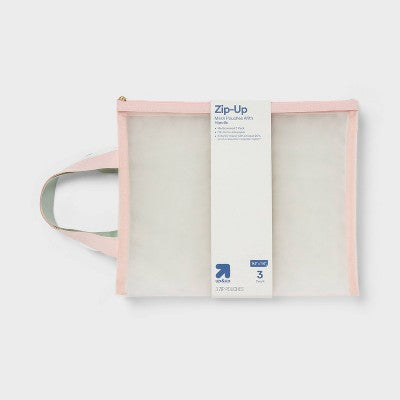 Medium Size Set of Mesh Zip Pouches - up&up