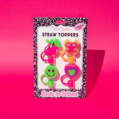 CharCharms 4pk Straw Toppers Green