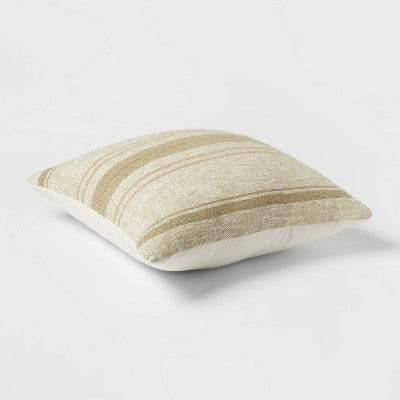 Euro Traditional Woven Stripe Decorative Throw Pillow Green - Threshold