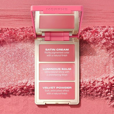 Morphe Cheek Thrills Multi-Finish Face Trio - Beach Bonfire - 10.8g: No Fragrance, Talcum-Free, Buildable Coverage