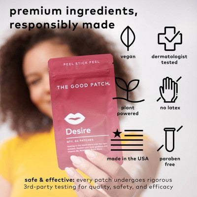 The Good Patch Desire Plant-Based Vegan Wellness Patch - 4ct