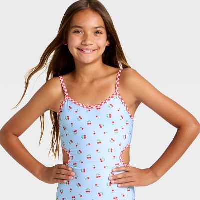 Girls' Cherry Pie One Piece Swimsuit - art class M Plus