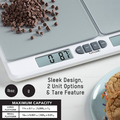 Taylor 11lb Dual Platform Digital Kitchen Food Scale