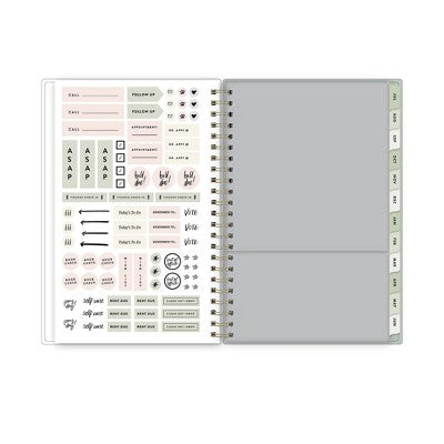 The Everygirl X Day Designer 2024-25 Weekly/Monthly Planner with Notes 8"x5" Wirebound Soft Sage