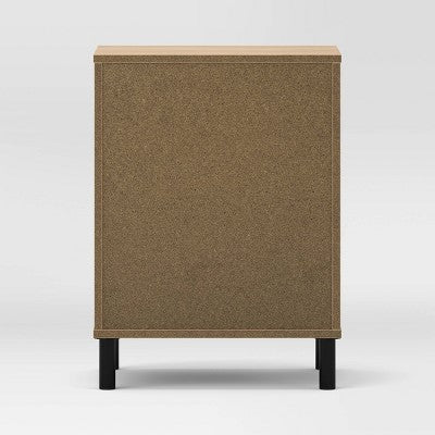 Mixed Materials Wood and Metal Nightstand Natural Wood - Room Essentials (LOCAL PICKUP ONLY)
