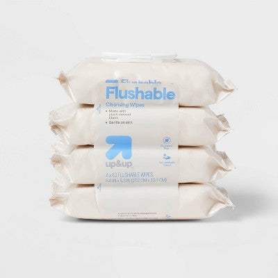 Cleansing Flushable Cloths - Fragrance Free - 60ct/4pk - up&up