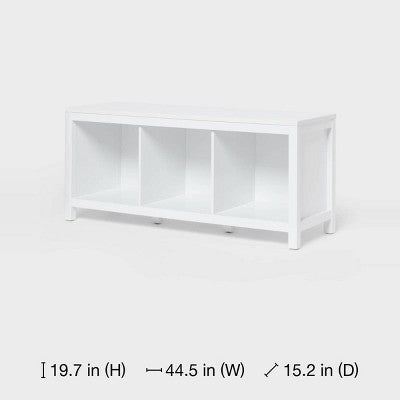 13" 3-Cube Bench Shaker Style Cube Storage White - Brightroom (LOCAL PICKUP ONLY)