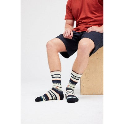 STANCE Men's Striped Duncans Crew Socks 2pk - Navy Blue/Gray/White 6-12