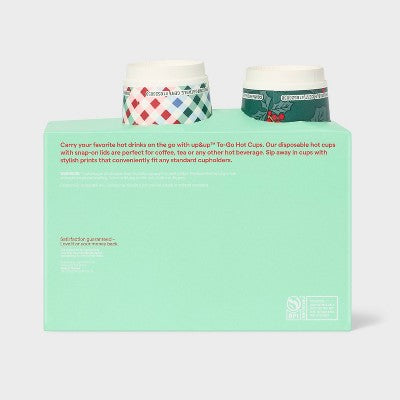 Holiday Disposable Drinkware Hot Cup - Red Green - 16oz/8ct - up&up
