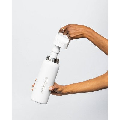 LifeStraw Go Series Stainless Steel Water Filter Bottle Polar White