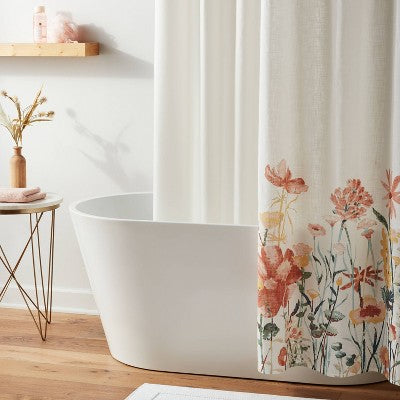 71"x71" RPET Fabric Mid Weight Shower Liner Ivory - Threshold