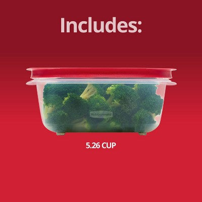 Rubbermaid 5.26c Easy Store Rectangle Food Storage Container Red