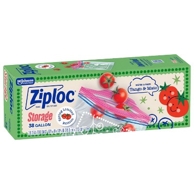 Ziploc Spring Tomato Print Food Storage Gallon Bag - 38ct: Seal Lock, Multipurpose, Snacks