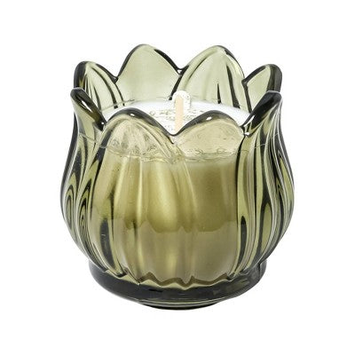Tulip Shaped Glass Jar Scented Candle Honeysuckle Veranda - Bullseye's Playground