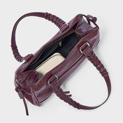 Whipstitch Handle Satchel Bag - Wild Fable with Olivia Dayton Burgundy