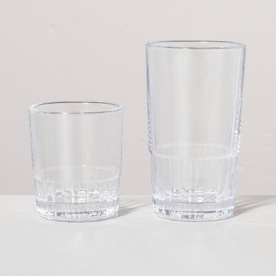 6.5oz Short Fluted Glass Tumbler Clear - Hearth & Hand with Magnolia: Dishwasher-Safe, Farmhouse Style