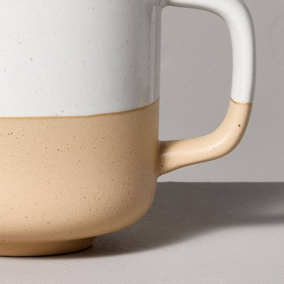 13oz Dipped Stoneware Mug Cream/Pink - Hearth & Hand with Magnolia