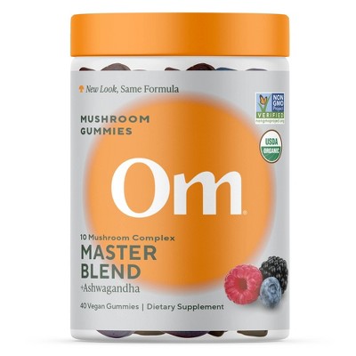 Om Mushrooms Master Blend + Ashwagandha Vegan Gummies - 40ct