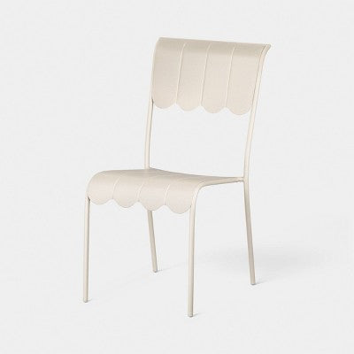 Scallop Slat Outdoor Armless Patio Dining Stacking Chair Cream - Room Essentials (LOCAL PICKUP ONLY)