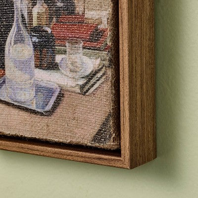 6.5"x5.5" Vertical Still Life Bottle Framed Burlap Art - Hearth & Hand with Magnolia
