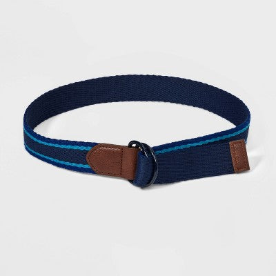 Kids' Reversible Striped Belt - art class Blue M