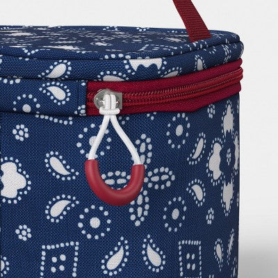 4 Cans/3.1 qt Soft Sided Personal Cooler Blue Bandana Print - Sun Squad