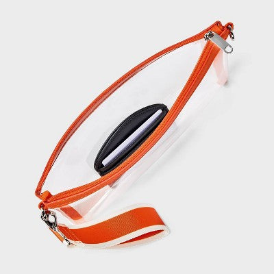 Game Day Clear Wristlet Clutch - Wild Fable Orange