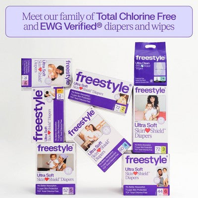Freestyle 99% Water Baby Wipes, Fragrance Free for Sensitive Skin, Unscented - Flip Top Pouch Packs - 216ct