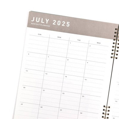Altitude Supplies 8.5"x11" Monthly Planner, July 2025 to June 2026, Dark Sage Grid