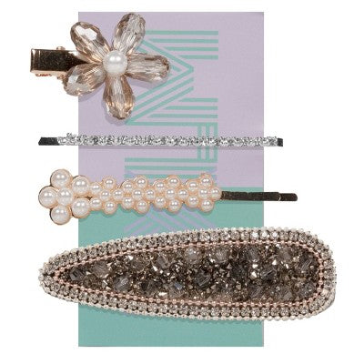 LXLM by Locks & Mane Floral Gemstone Barrette Set - 3ct