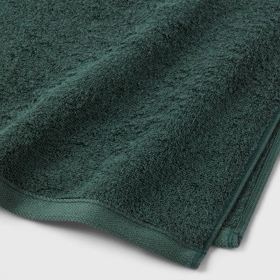 4pk Antimicrobial Assorted Bath and Hand Towel Set Dark Green - Room Essentials: Cotton Dobby Weave, Midweight GSM