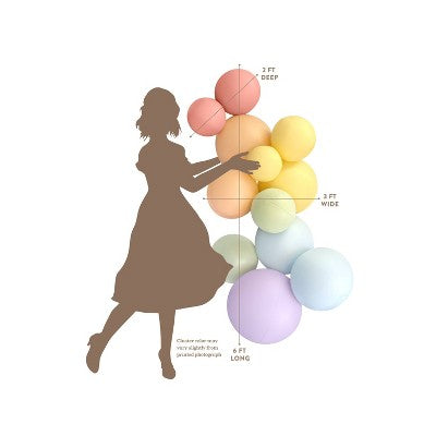 MINNIDIP Balloon Garland 12 Cluster in Pastel Ombre