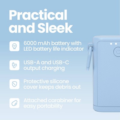 GEMS Portable Outdoor 6000mAh Power Bank - Light Blue