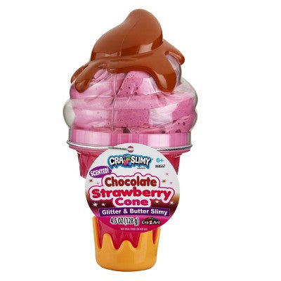 Cra-Z-Slimy Chocolate Strawberry Cone Glitter and Butter Scented Slime