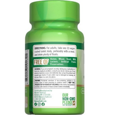 Nature's Truth Iron Ferrous Sulfate 65mg | 120 Tablets EXP: 04/2027