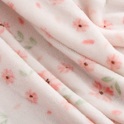 Novelty Recycled Printed Floral Plush Throw Blanket