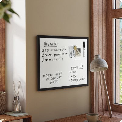 U Brands 17"x23" Wood Frame Dry Erase Board Black (LOCAL PICKUP ONLY)
