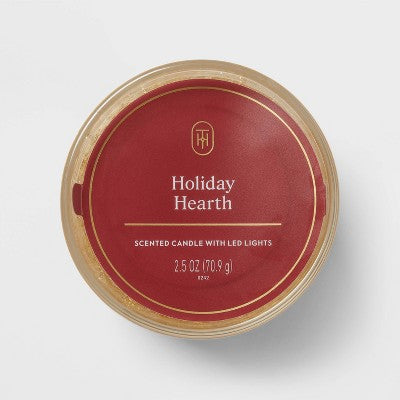 Gel LED Holiday Hearth Jar Candle 2.5oz - Threshold