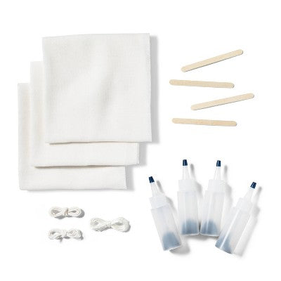 Shibori Dye Dish Towel Kit - Mondo Llama: DIY Art Kit with String, Gloves, Craft Sticks, Rubber Bands & Color Dyes