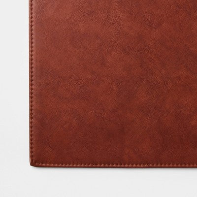 Faux Leather Desk Mat Brown - Threshold: Desk Pad Protector, Polyurethane, 18"x26" (LOCAL PICKUP ONLY)