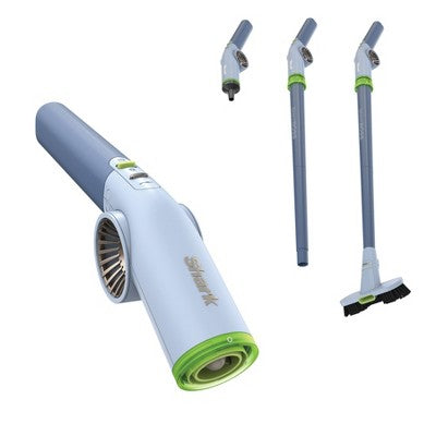 Shark BlastBoss Indoor-Outdoor Air Blasting System, Cordless Floor Sweeper AB2112BL 8" Cleaning Path Sky