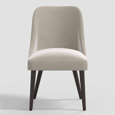 Geller Modern Dining Chair in Shiny Velvet Mystere Dove - Threshold: Upholstered, Ash Frame, Armless Design (LOCAL PICKUP ONLY)