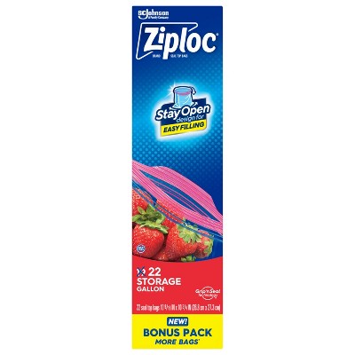 Ziploc Storage Gallon Bags with Grip 'n Seal Technology - 22ct