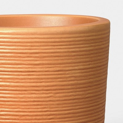 Fluted Outdoor Planter Terracotta Orange 8" - Threshold