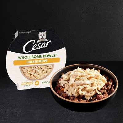 Cesar Wholesome Bowls Chicken, Potato, Carrot, Vegetable and Beef Flavor Variety Pack Small Breed Wet Dog Food - 3oz/6ct