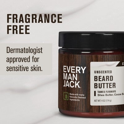 Every Man Jack Beard Butter - Unscented - 4oz