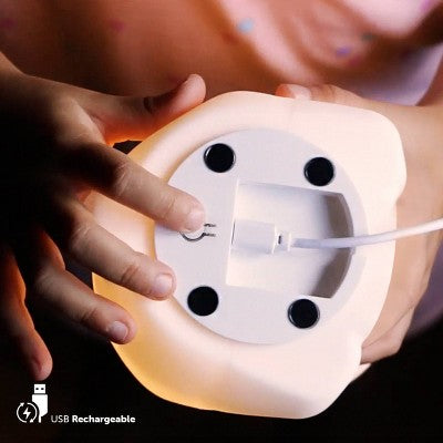 Globe Electric Rechargeable Squish Bulldog Night Light Tap to Change Color: Kids' Night Light, USB Powered, LED, All Ages