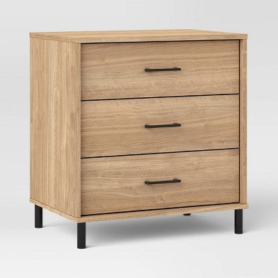 Mixed Material 3 Drawer Dresser Updated Base Natural Wood - Room Essentials (LOCAL PICKUP ONLY)