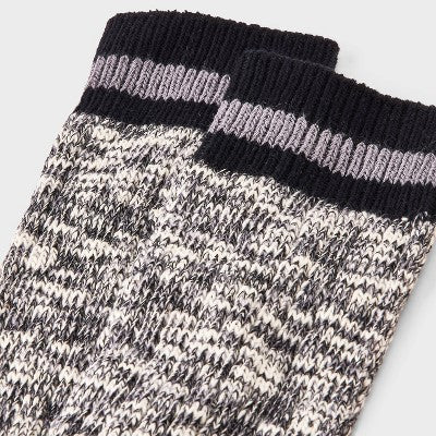 Men's Marl Crew Socks - Goodfellow & Co Black/Gray 6-12